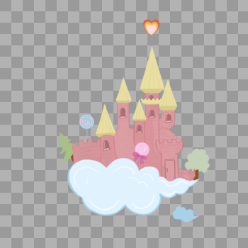 云端的糖果城堡图片素材免费下载