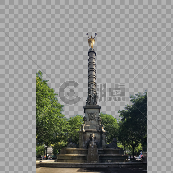 著名旅游城市巴黎街头广场上的雕塑图片素材免费下载