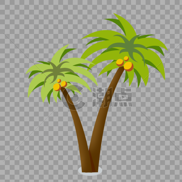 手绘热带植物椰子树图片素材免费下载