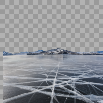 冬季贝加尔湖上壮观的冰裂图片素材免费下载