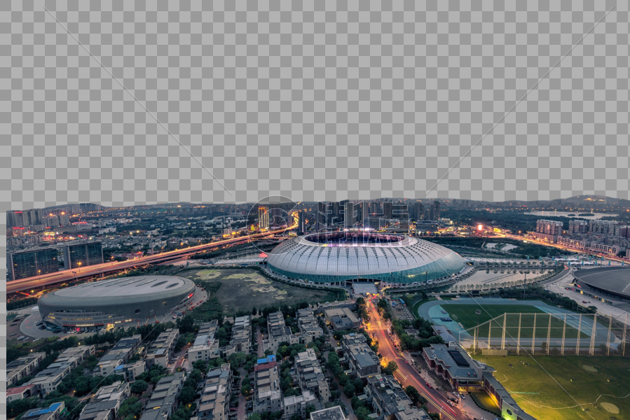 天津奥林匹克中心体育场夜景图片素材免费下载