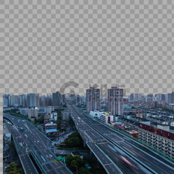 上海城市高架桥建筑风光图片素材免费下载