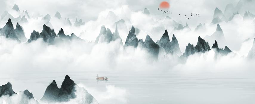 新中式山图片素材免费下载