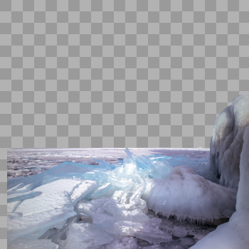 冬季贝加尔湖上壮观的蓝冰图片素材免费下载