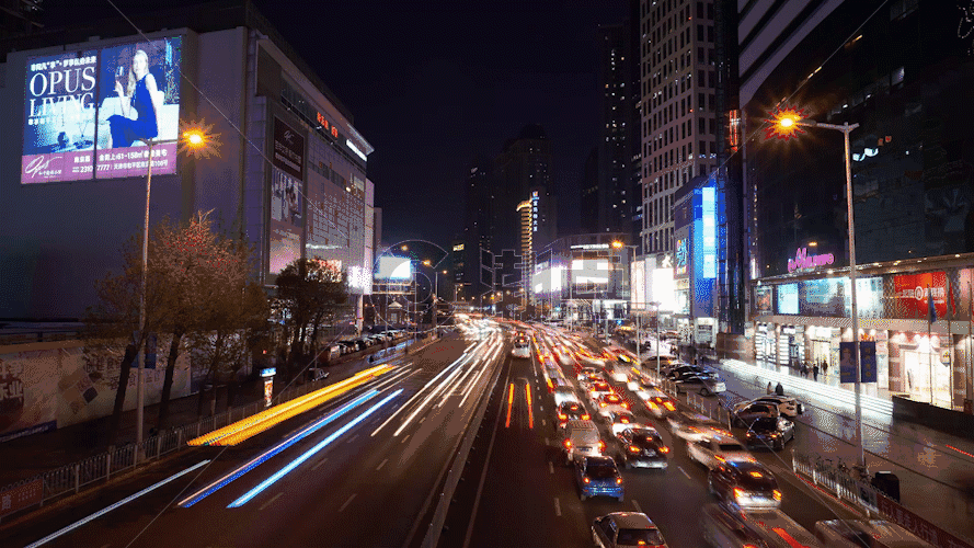 天津南京路夜景延时视频GIF图片素材免费下载
