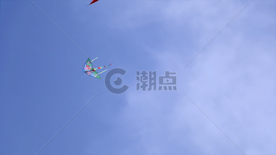 蓝天公园里风筝飞翔GIF图片素材免费下载