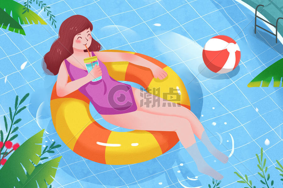 立夏游泳插画图片素材免费下载