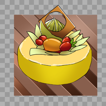 芒果哈密瓜蛋糕图片素材免费下载