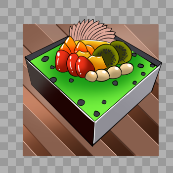 绿色盒子蛋糕图片素材免费下载