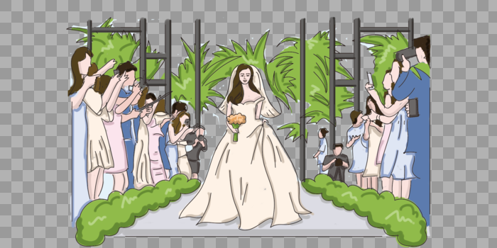 婚礼装饰手绘图片素材免费下载