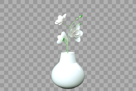 白色花朵白瓷花瓶图片素材免费下载