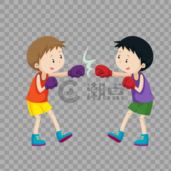 两个小朋友打拳击图片素材免费下载