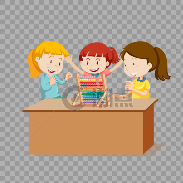 三个小朋友在玩积木图片素材免费下载