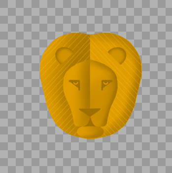 金色狮子头图标图片素材免费下载