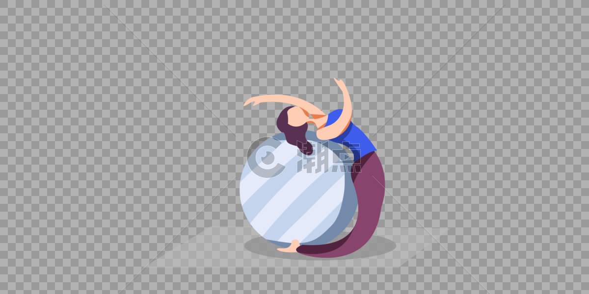 瑜伽球健身美女图片素材免费下载