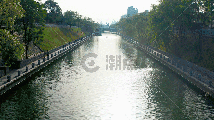 城市绿化河流GIF图片素材免费下载
