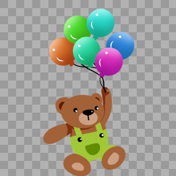 拿气球的小熊图片素材免费下载