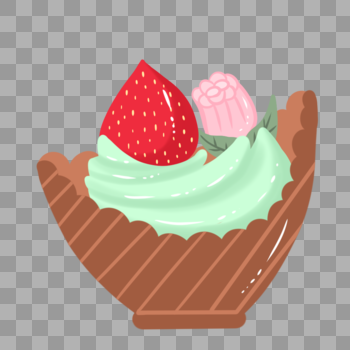 草莓杯子蛋糕图片素材免费下载