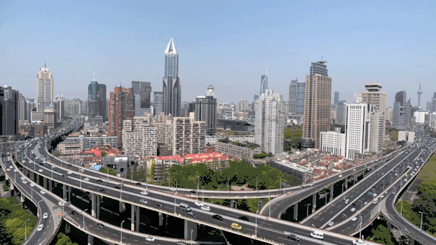 上海延安路高架桥延时视频GIF图片素材免费下载