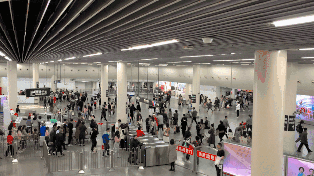 上海地铁站换乘人流延时GIF图片素材免费下载