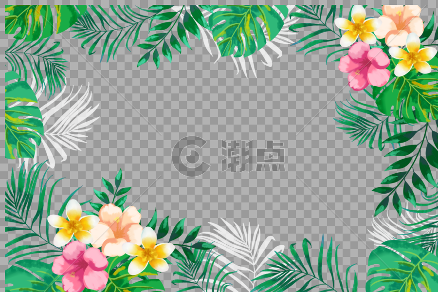 绿植花卉边框图片素材免费下载