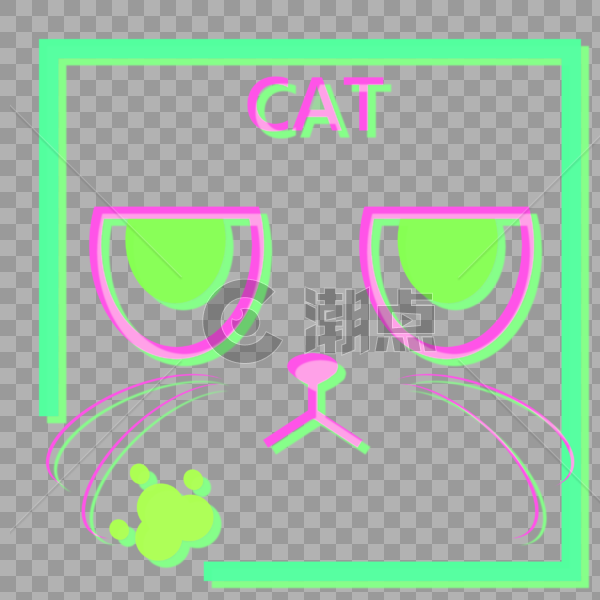 动物霓虹灯猫图片素材免费下载