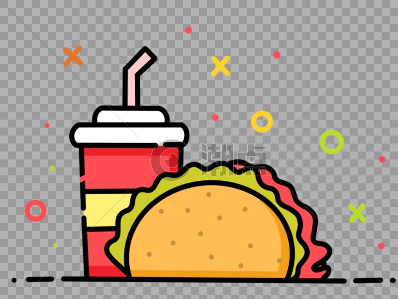 可乐汉堡美食mbe图标图片素材免费下载