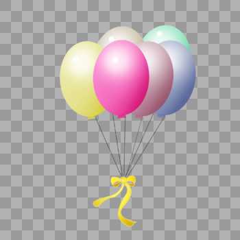 儿童节欢乐彩虹气球图片素材免费下载