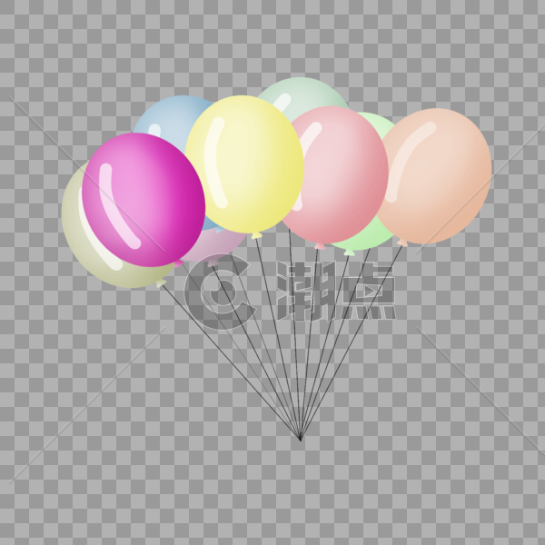 儿童节多彩气球插画图片素材免费下载