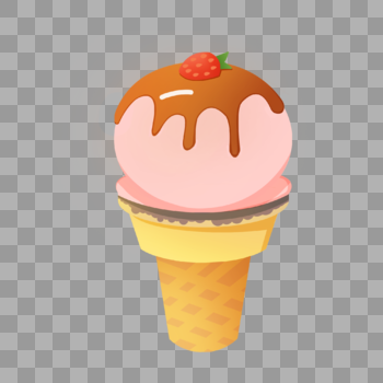 夏季卡通冰淇淋甜品冰糕冰棍草莓图片素材免费下载