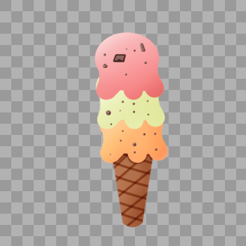 夏季冷饮三色冰棍甜筒插画图片素材免费下载
