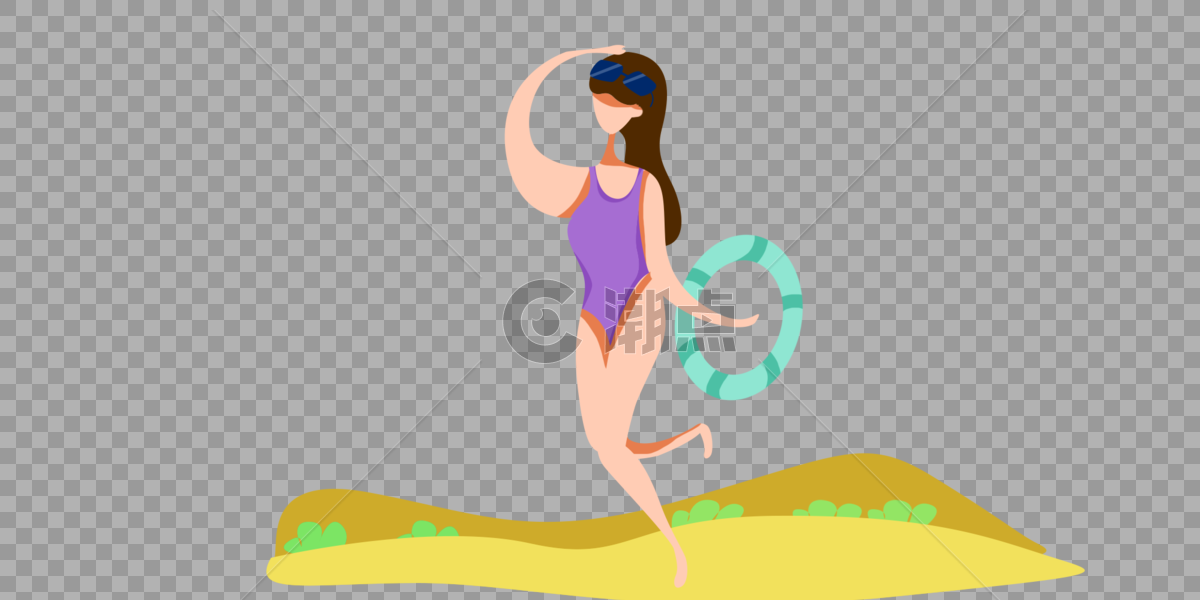 沙滩泳装靓女图片素材免费下载