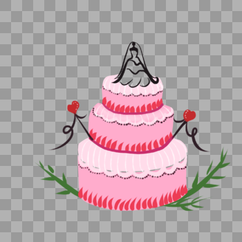 粉色爱心婚礼蛋糕图片素材免费下载