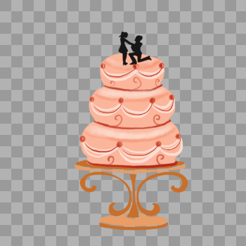 粉色可爱双层婚礼蛋糕图片素材免费下载