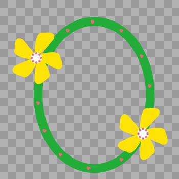 黄色圆形花卉边框图片素材免费下载