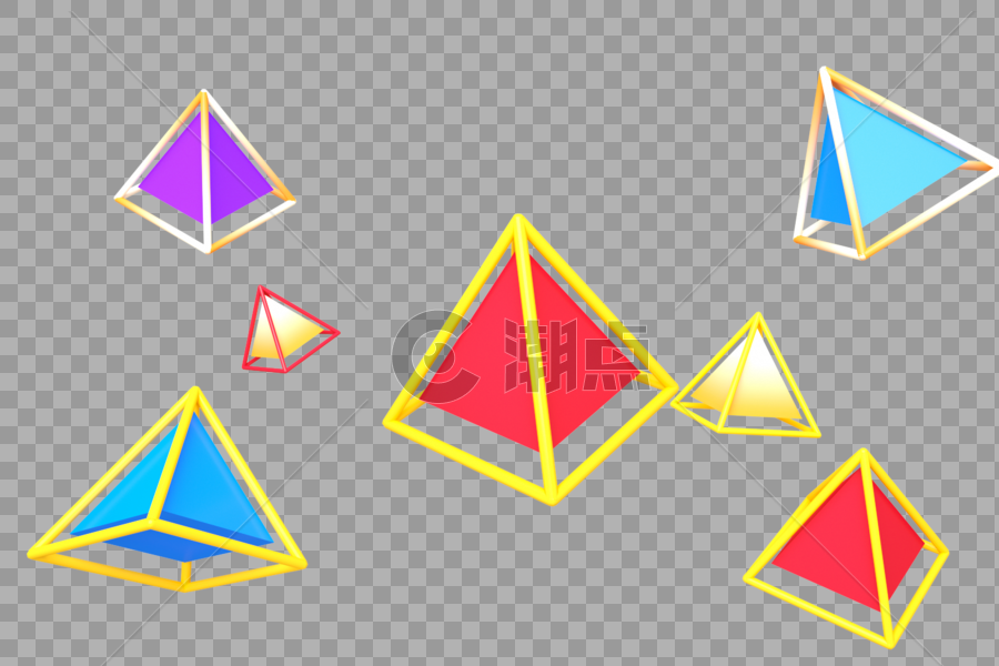 四角锥和四角晶格图片素材免费下载