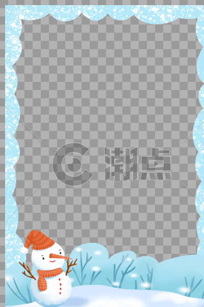 冬天雪人边框图片素材免费下载