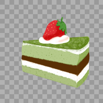 抹茶草莓三角蛋糕图片素材免费下载