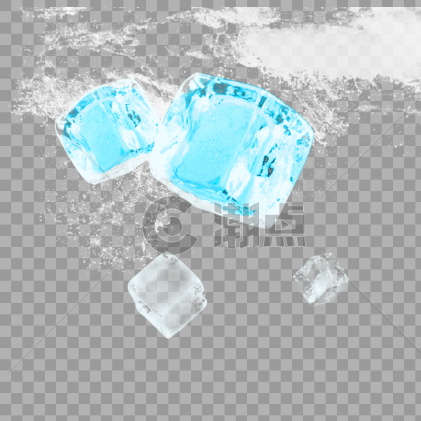 蓝色冰块元素图片素材免费下载