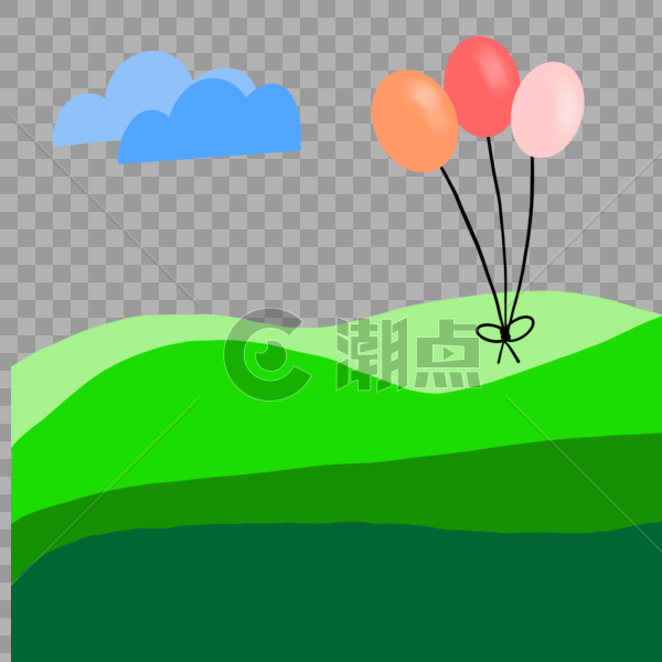 儿童节放飞的气球图片素材免费下载