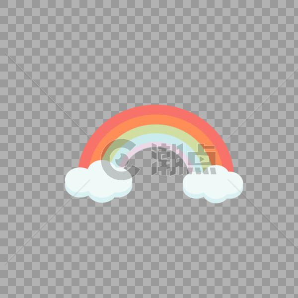 可爱云朵彩虹图片素材免费下载