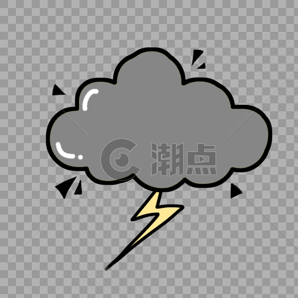 闪电卡通云朵图片素材免费下载