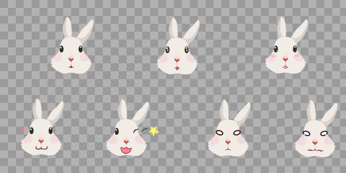 动物表情包兔子图片素材免费下载