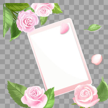 玫瑰相框手绘素材图片素材免费下载