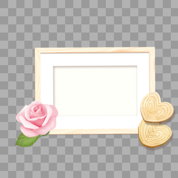 爱心玫瑰相框手绘边框素材图片素材免费下载