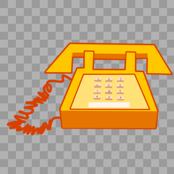 橙黄色老式电话图片素材免费下载