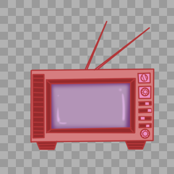 暗粉色老式电视机图片素材免费下载