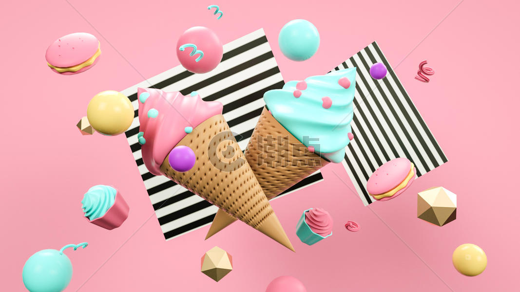创意冰淇淋展示图片素材免费下载