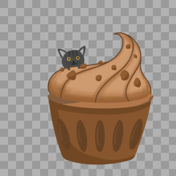 巧克力豆猫咪蛋糕图片素材免费下载