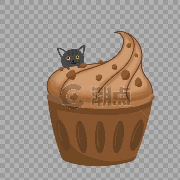 巧克力豆猫咪蛋糕图片素材免费下载